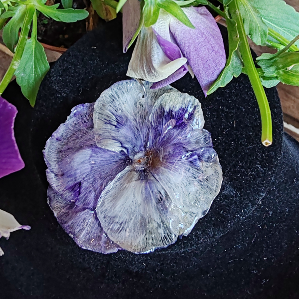 Pendentif Pensée violet /jaune – Image 3