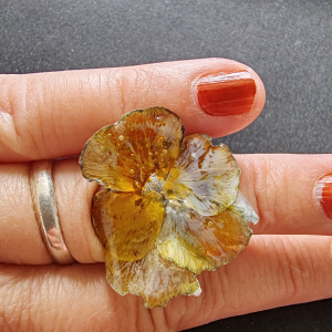 Bague Pensée vert/jaune