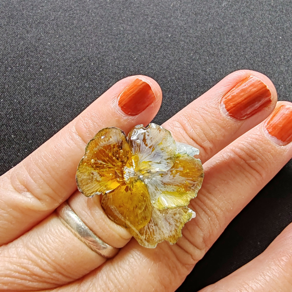 Bague Pensée vert/jaune – Image 3