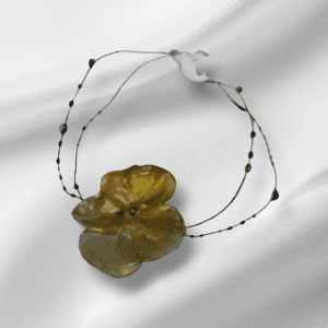 Bracelet de Pensée jaune verdâtre transparente