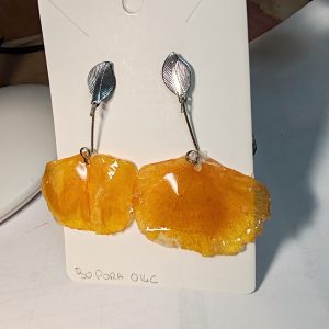 Boucle D'Oreille de Pétale Fleur Orange