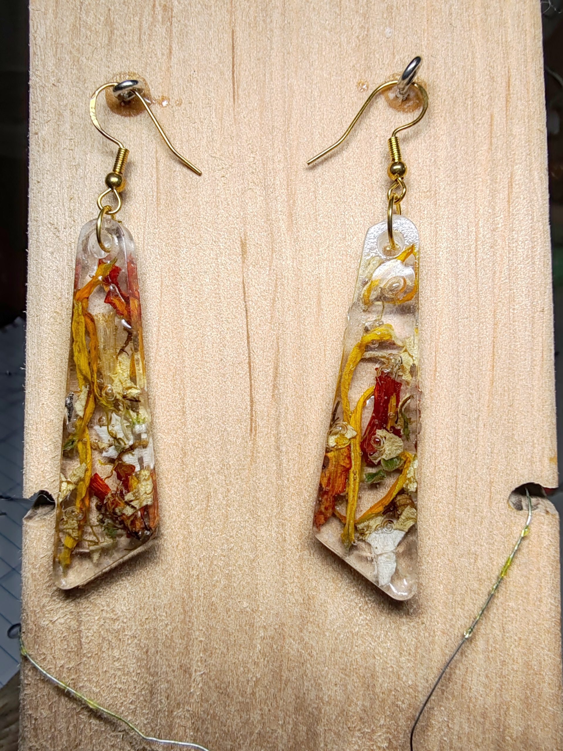 Boucle D'Oreille de fleur Séché Main