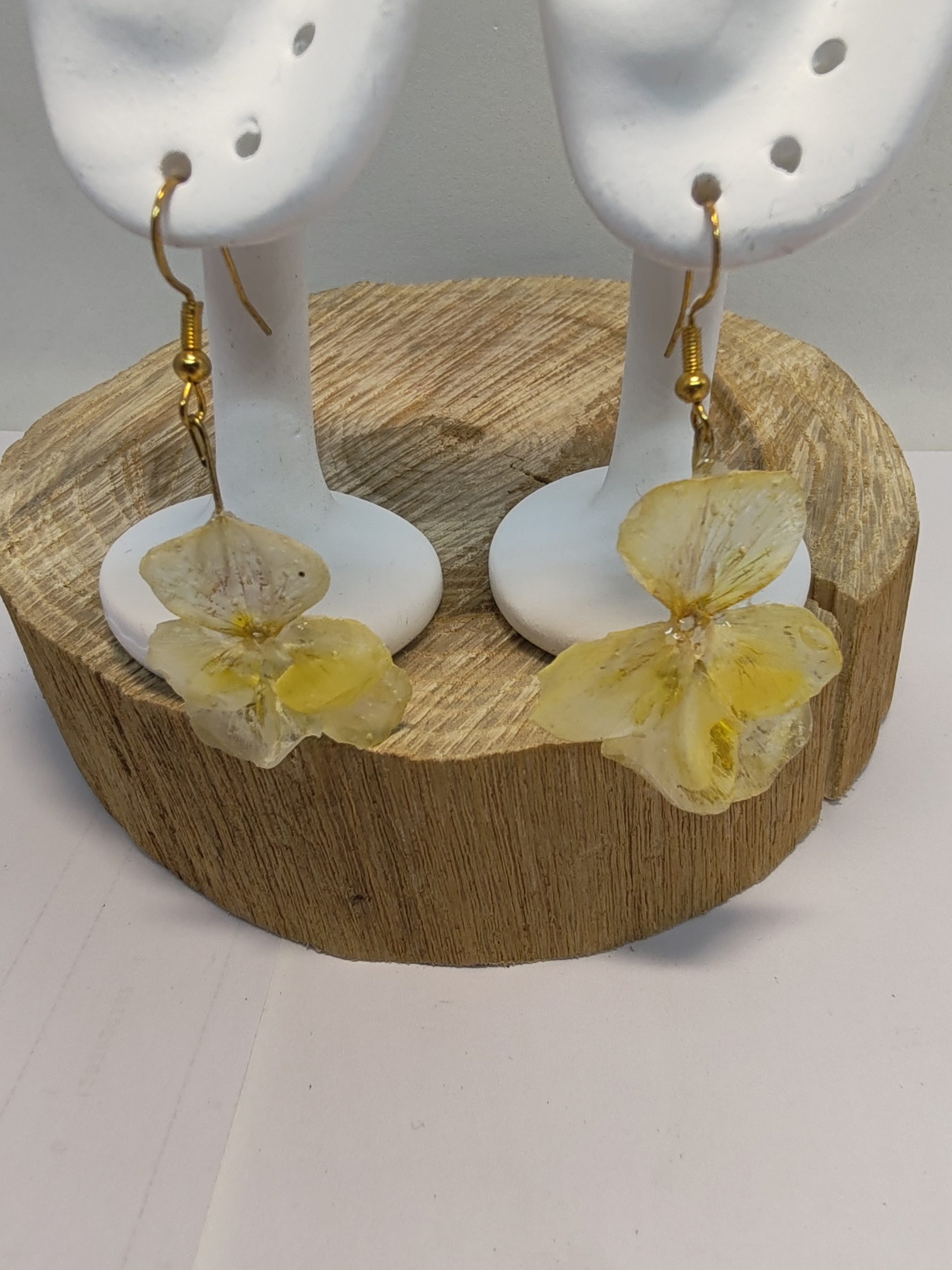 Boucle D'Oreille de Fleur de Pensée Jaune – Image 3
