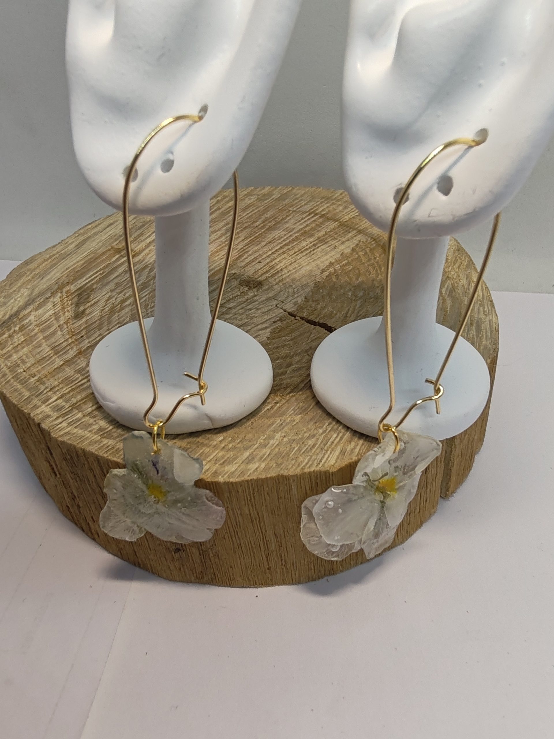 Boucle D'Oreille de Pensée Blanche