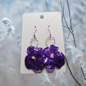 Boucle D'Oreille de Pensée Mauve