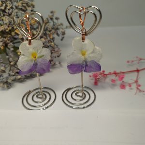 Boucle d'oreille Pensée mauve