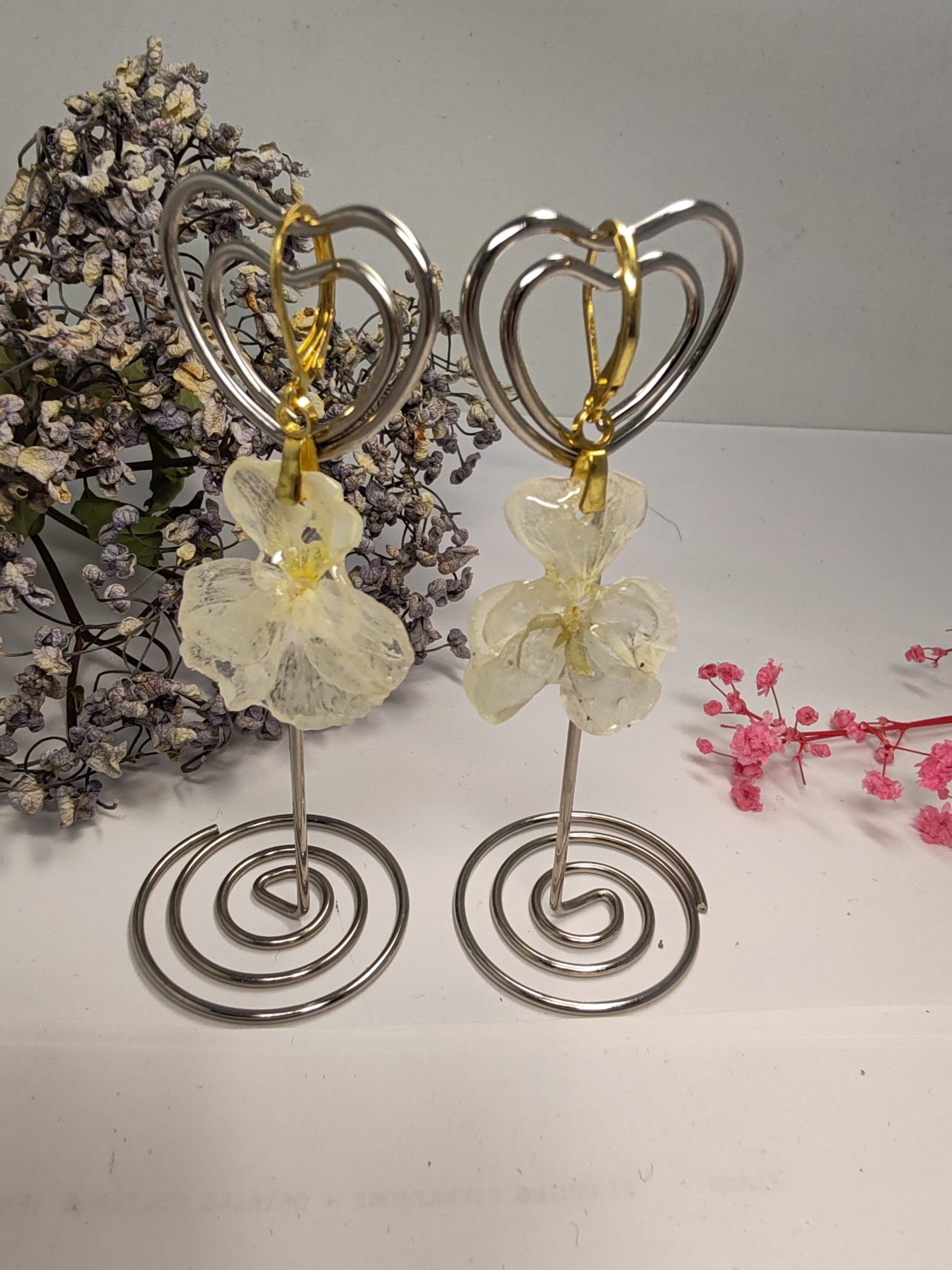 Boucle d'Oreille Pensée Blanche