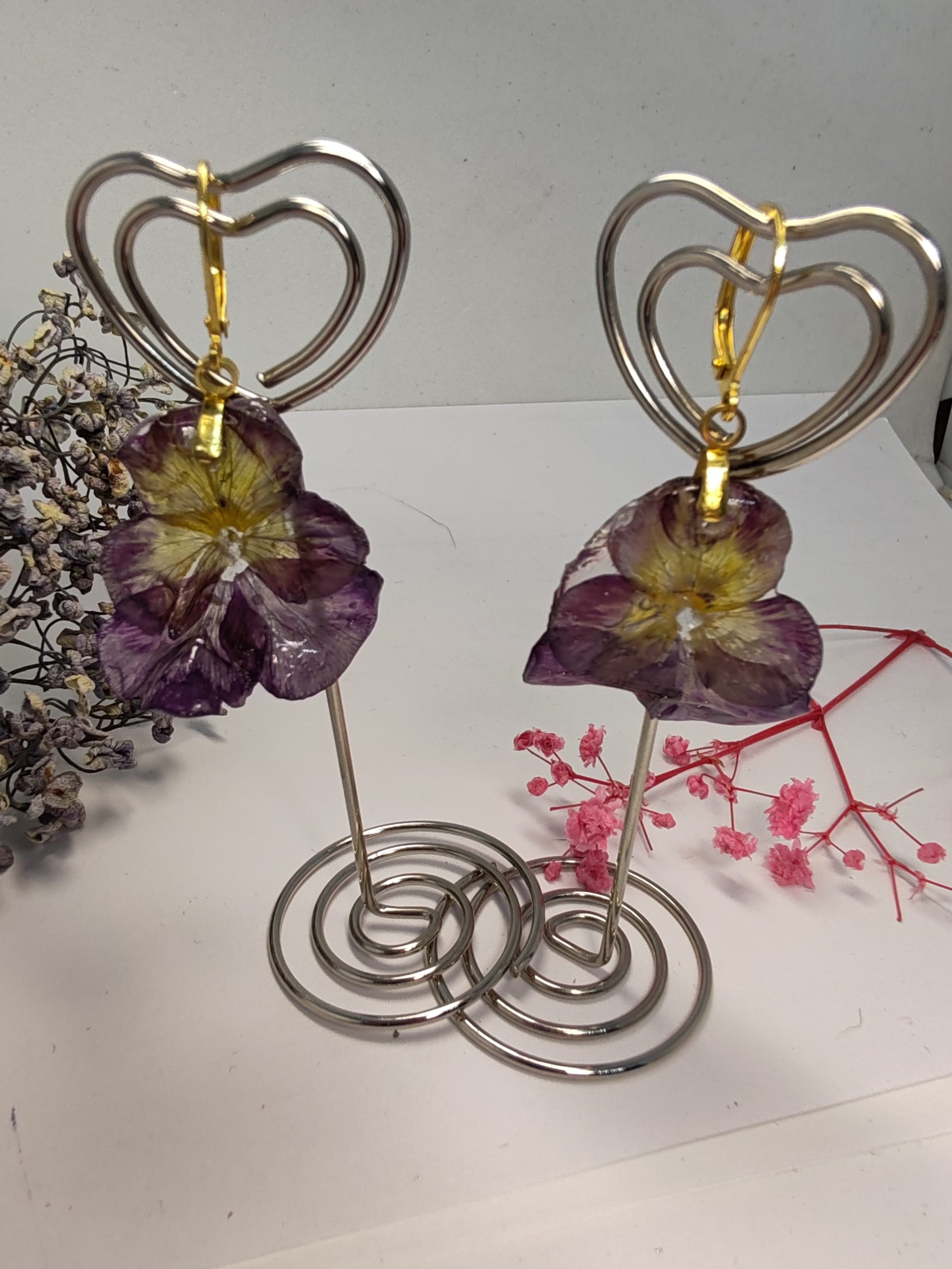 Boucle d' Oreille Pensée violette – Image 4