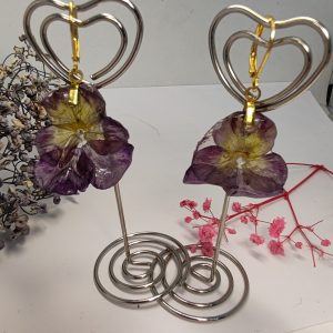 Boucle d' Oreille Pensée violette