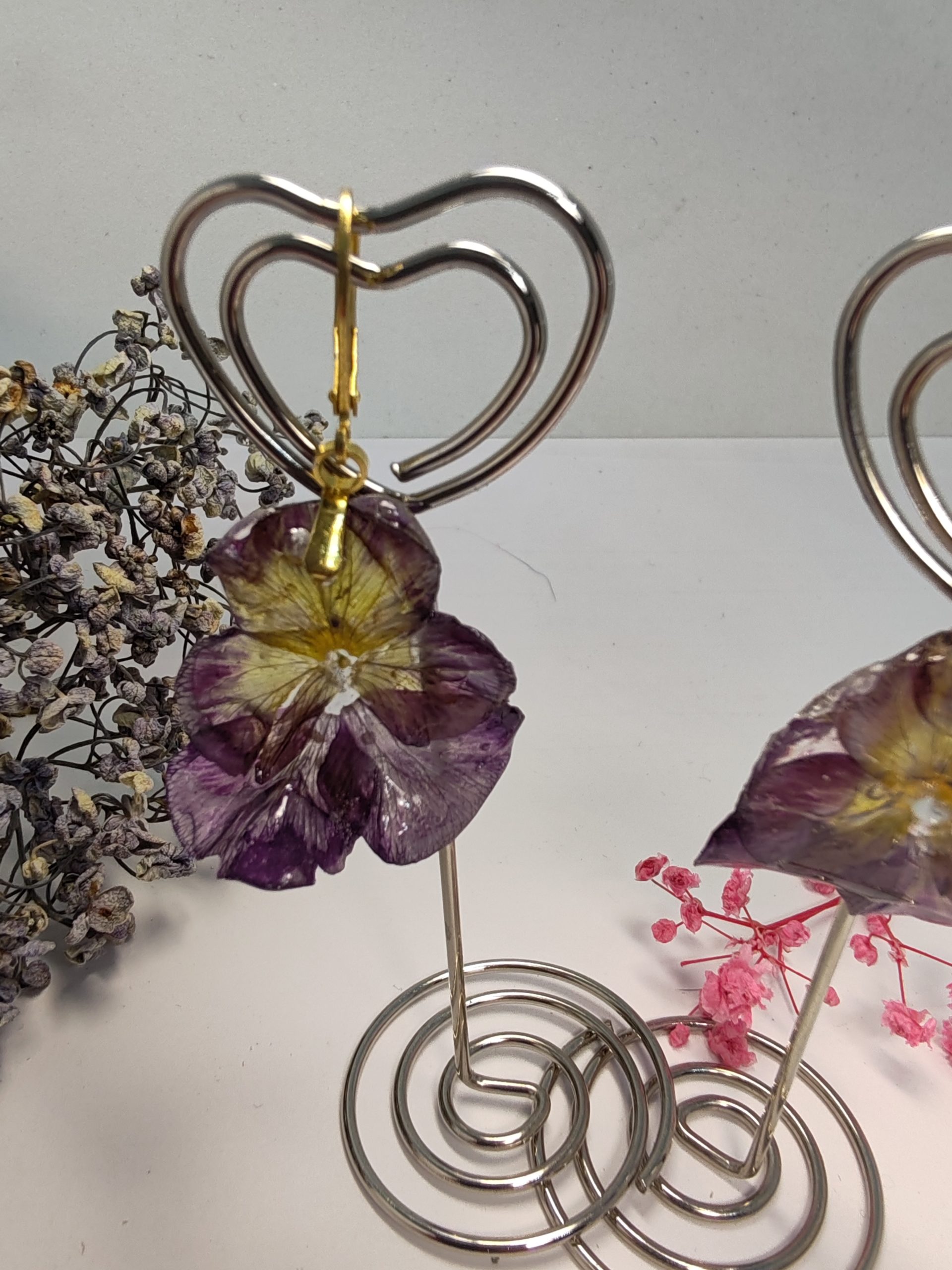 Boucle d' Oreille Pensée violette – Image 3