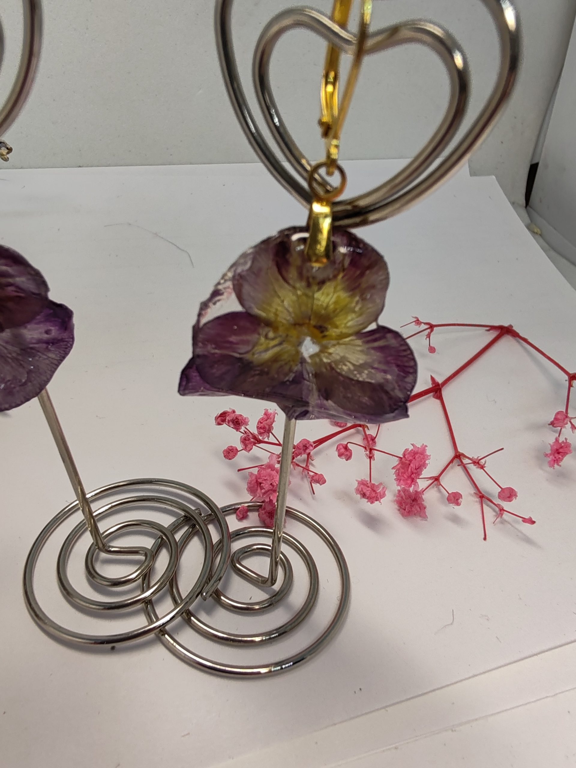 Boucle d' Oreille Pensée violette – Image 2