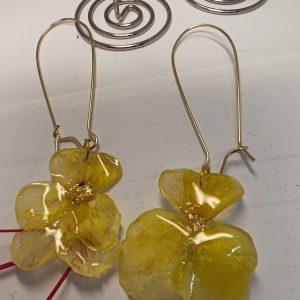 Boucle d'Oreille Pensée Pendante