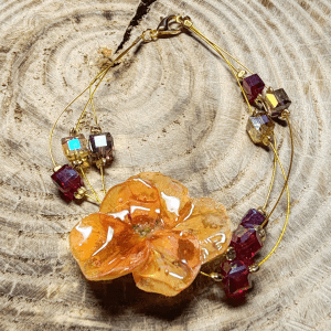 Bracelet de perle Pensée orange