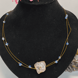 Collier de Perle bleu / Fleur