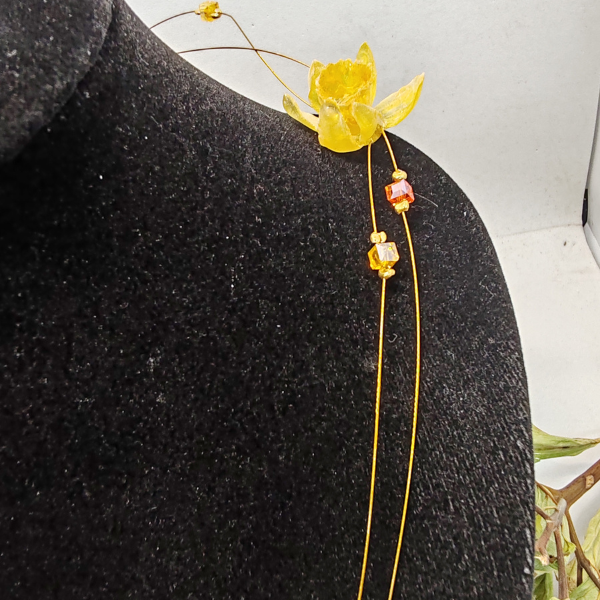 Collier Perle/ jaune et orange Jonquille – Image 4