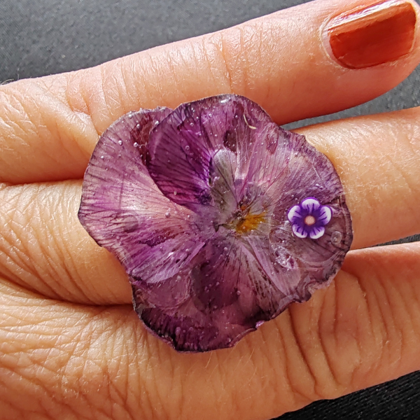 Bague Pensée mauve