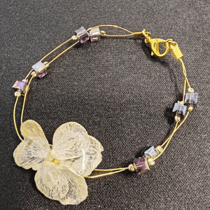 Bracelet de perle fleur Pensée