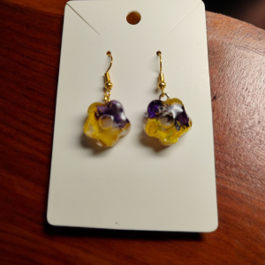 Boucle d'oreille de pensé 2 couleurs