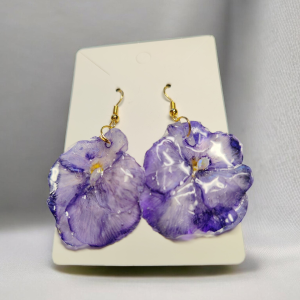 Boucle d'oreille Pensé mauve