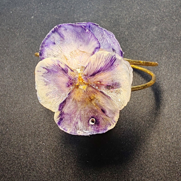 Bracelet Pensé mauve et blanche – Image 3