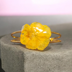 Bracelet jonc Pensé jaune