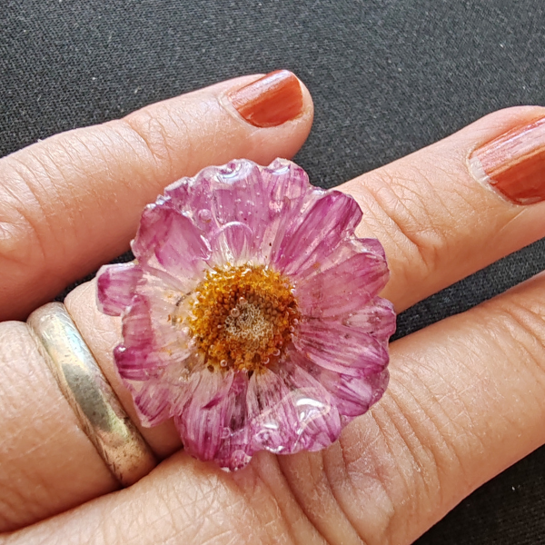 Bague fleur rose – Image 3