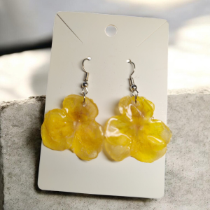 Boucle d'oreille de fleur Pensé jaune