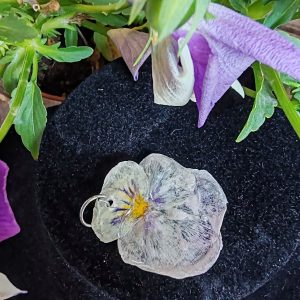 Pendentif de Pensée jaune transparente